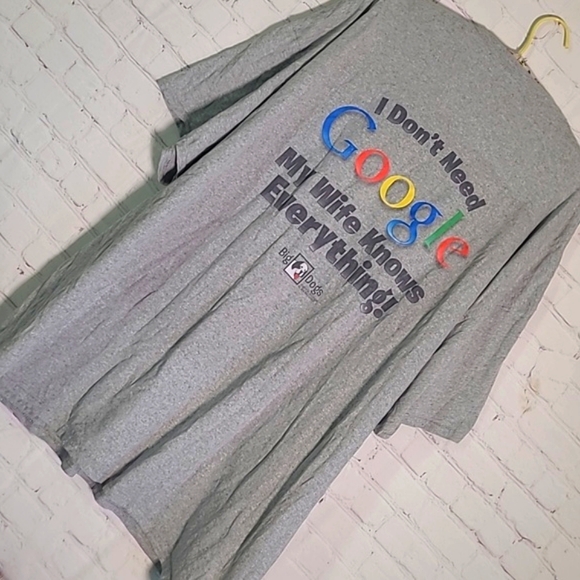 Vintage Y2K Big Dogs Gray Google My Wife Knows Everything Tee Tshirt Mens Sz 4XL - Picture 12 of 15